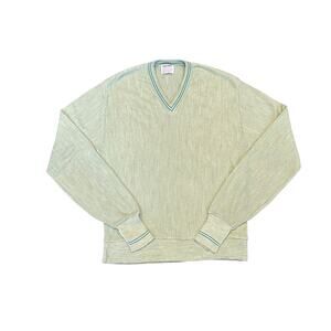 Puritan Vintage 80s Green V‑Neck Sweater Medium